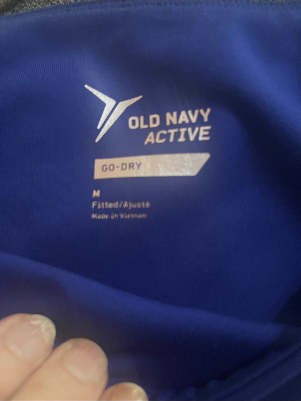 Old Navy Blue Athletic Leggings with Diagonal Stripe Detail Medium - Picture 3 of 3